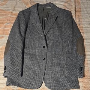 Macy's Men's Store Vintage Charcoal Blazer with Suede Elbow Patches